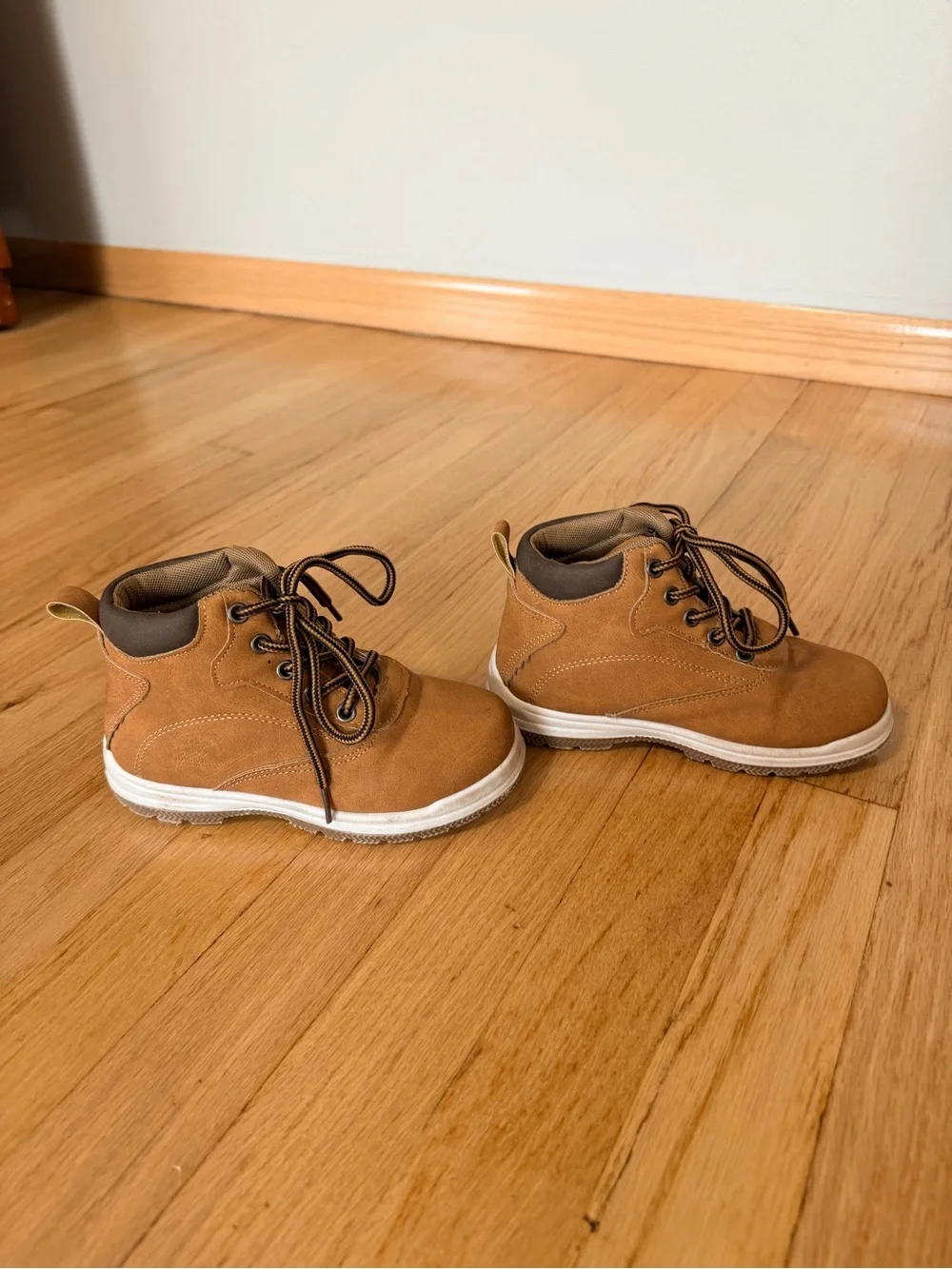 Kids Brown Lace-Up Outdoor Boots